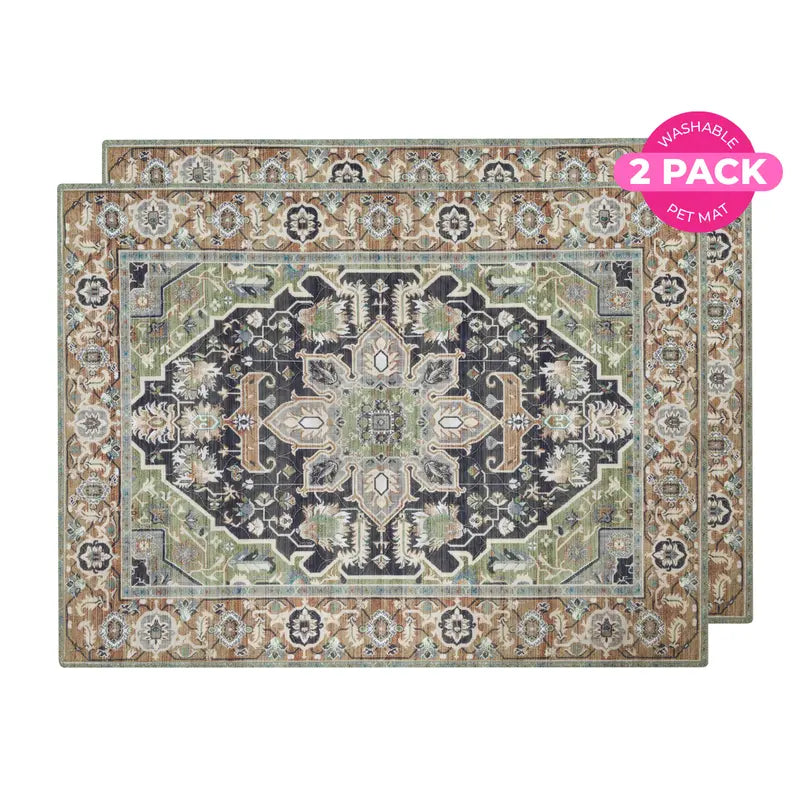 Lovewag Pets Washable Dog Pads - Eco-Friendly & Leak-Proof Design, Multi-Design Options: Sage Forest, Marmalade Sunshine, Merlot Majesty, Rustic Terracotta, Bohemian Jewel, 36" X 48"& 28" X 41"(Pack of 2), Sage Forest 54" X 72"(Pack of 1)