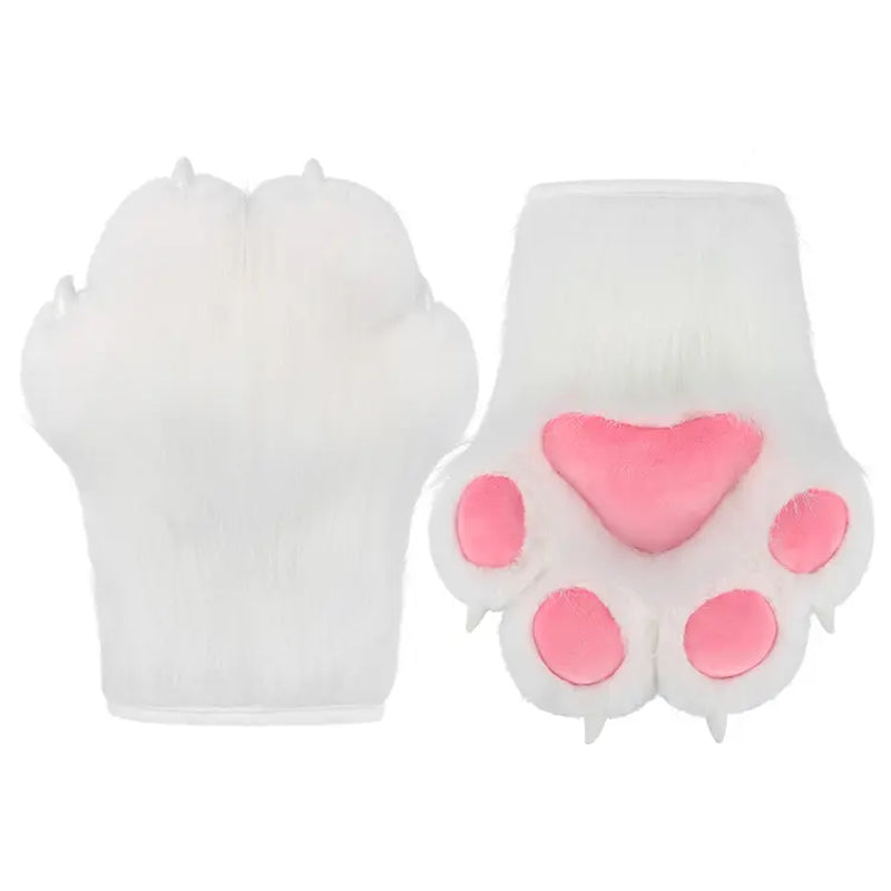 Cute Plush Cat Paw Gloves with Squeaker – Soft Furry Cosplay Costume Props for Halloween, Party & Dress Up