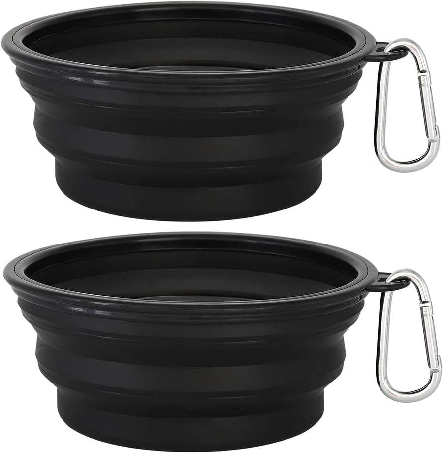 Large Collapsible Dog Bowls 2 Pack, 34Oz Foldable Dog Travel Bowl