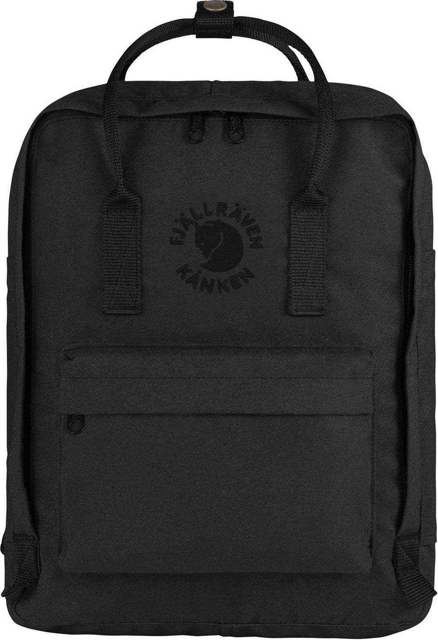 Fjällräven Re-Kanken Backpack - Lightweight Durable Everyday Travel Laptop Bag, Black
