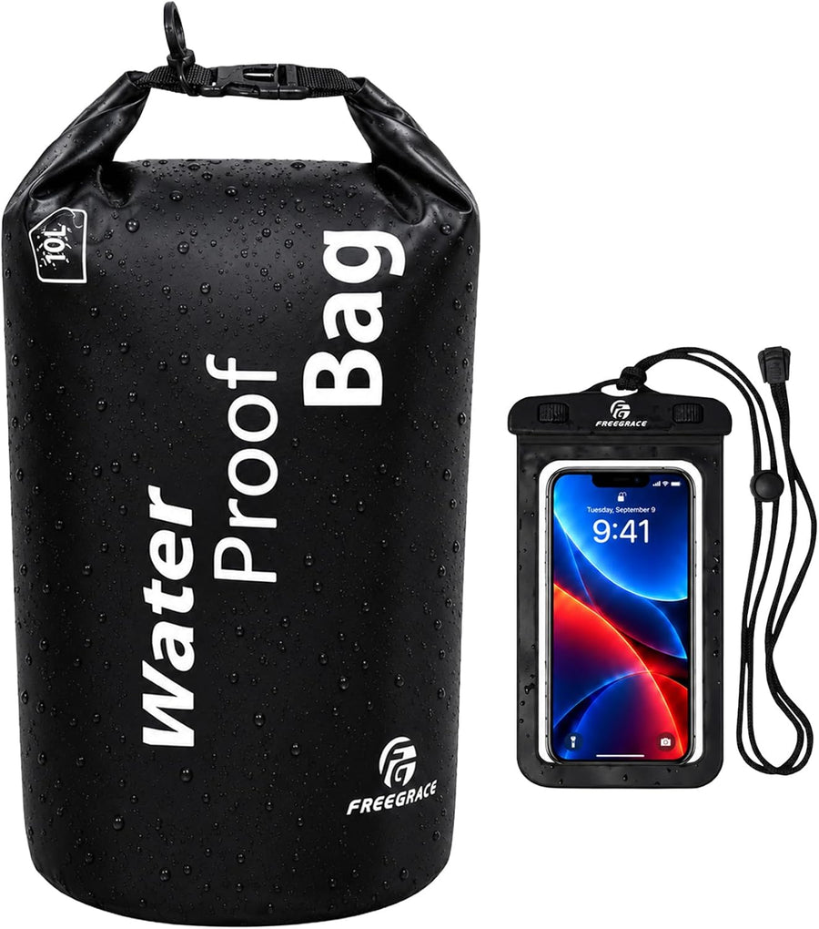Lightweight Waterproof Dry Bag, Double Zip-Lock & Phone Case Set
