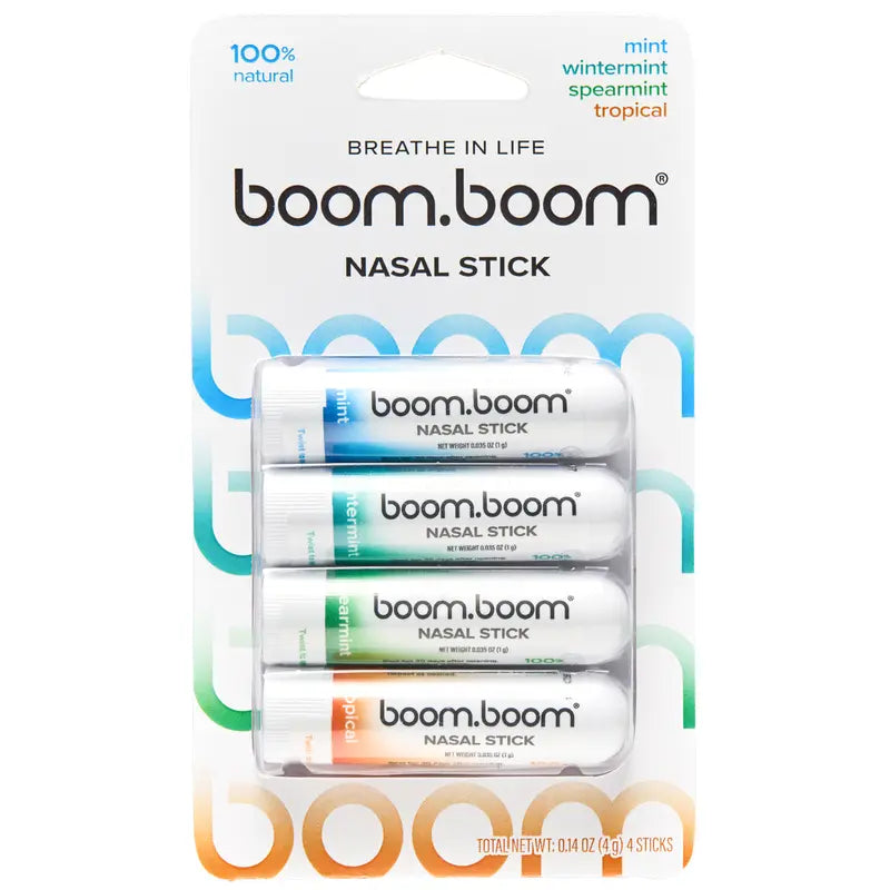 Boomboom Nasal Stick: Free Your Nose | Featured on Shark Tank | Powerful Essential Oils with Vapor Flow Technology | Breathe in Life Remedies Treatment