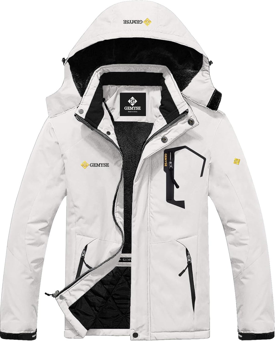 Men'S Waterproof Ski Jacket Winter Snow Coat with Detachable Hood