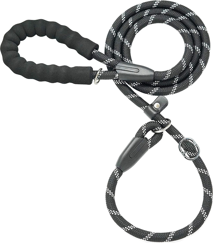 Durable Slip Lead Dog Leash, 1/2" X 6 FT, Black