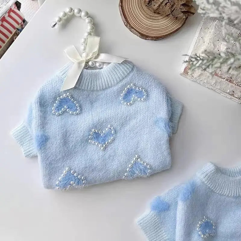 Fuzzy Blue Dog Sweater