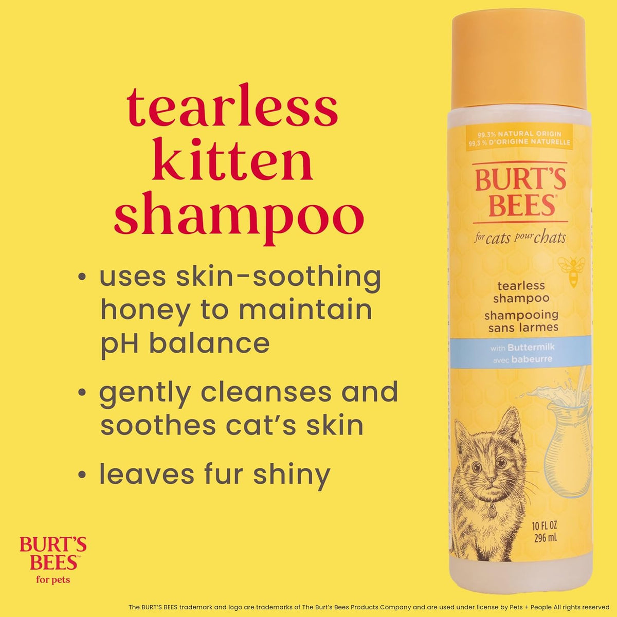 Tearless Kitten Shampoo, Cat Wash, 10 Fl Oz